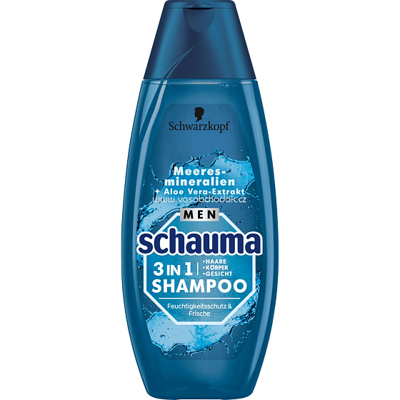 Schauma Men Sea Minerals 3v1 šampon na vlasy, tvář i tělo pro muže 350 ml
