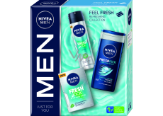 Nivea Men Fresh Kick voda po holení 100 ml + Fresh Kick antiperspirant deodorant sprej 150 ml + Fresh Kick 3v1 sprchový gel 250 ml, kosmetická sada pro muže