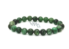 Fuchsite náramek elastický přírodní kámen, kulička 8 mm / 16 - 17 cm, důvěra v sebe, odraz, odvaha