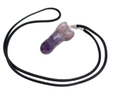Ametyst Penis amulet pro plodnost, přívěsek přírodní kámen ručně broušený 3 cm, kámen králů a biskupů