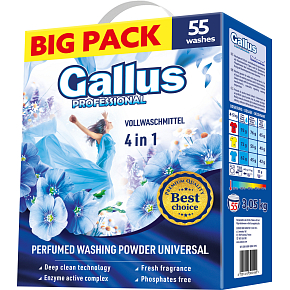 Gallus prací prášek Universal Box, 55 dávek, 3,05 kg Gallus prací prášek Universal Box, 55 dávek, 3,05 kg