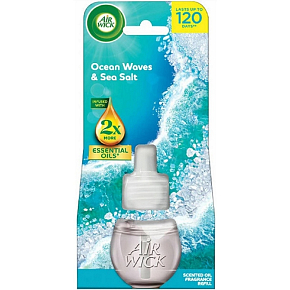 Air Wick Essential Oils Ocean Waves & Sea Salt - Ocean a mořská sůl, elektrický osvěžovač náhradní náplň 19 ml