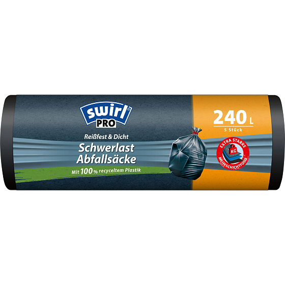 Swirl Profi pytle na těžký odpad 240 l, 100 × 125 cm, 36 µ, 5 ks