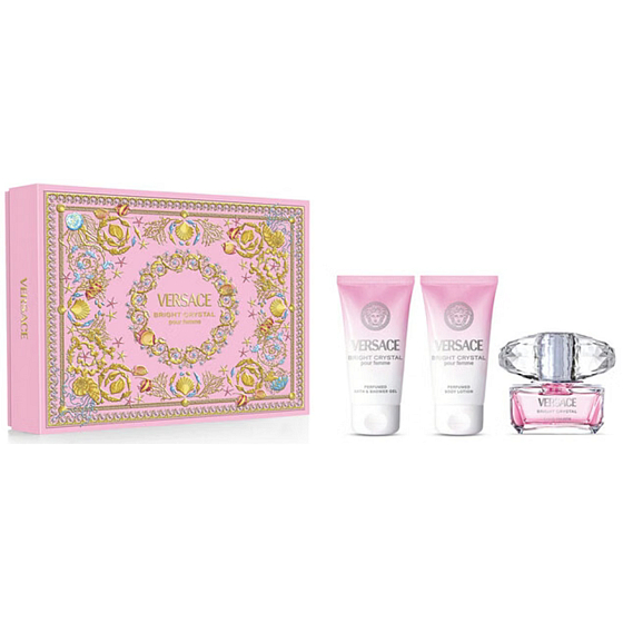 Versace Bright Crystal toaletní voda 50 ml + tělové mléko 50 ml + sprchový gel 50 ml, dárková sada pro ženy