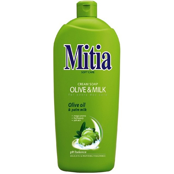 Mitia Olive & Milk tekuté mýdlo náhradní náplň 1 l