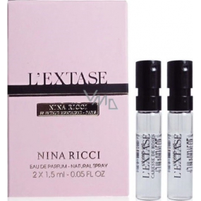 Nina Ricci L Extase parfémovaná voda pro ženy 1,5 ml + Nina Ricci L Extase Caresse de Roses Eau de Parfum Légére parfémovaná voda 1,5 ml s rozprašovačem, vialka