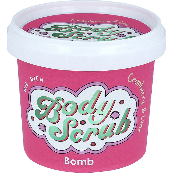 Bomb Cosmetics Brusinka a limetka - Cranberry and Lime Přírodní sprchový tělový peeling 365 ml
