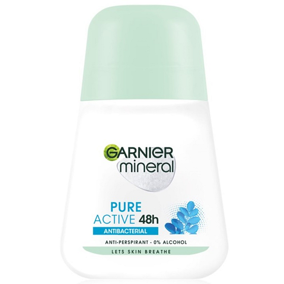 Garnier Mineral Pure Active Antibacterial 48h kuličkový antiperspirant deodorant roll-on pro ženy 50 ml