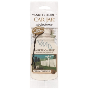 Yankee Candle Clean Cotton - Čistá bavlna vonná Classic visačka do auta papírová 12 g