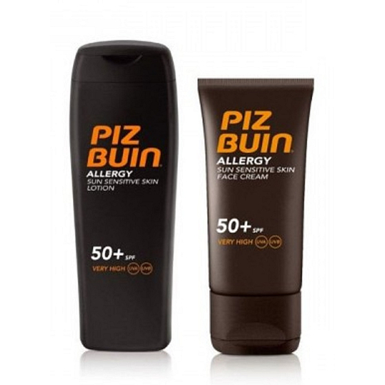 Piz Buin Allergy SPF50 mléko na opalování předchází vzniku sluneční alergie 200 ml + Allergy SPF50 krém na opalování předchází vzniku sluneční alergie 50 ml
