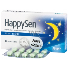 Favea Happysen doplněk stravy se sladidlem pro klidný spánek 30 tablet