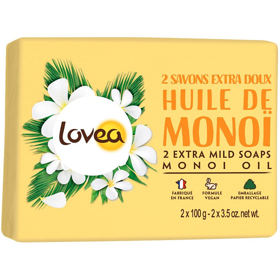 Lovea Monoi Extra jemné mýdlo 2 x 100 g