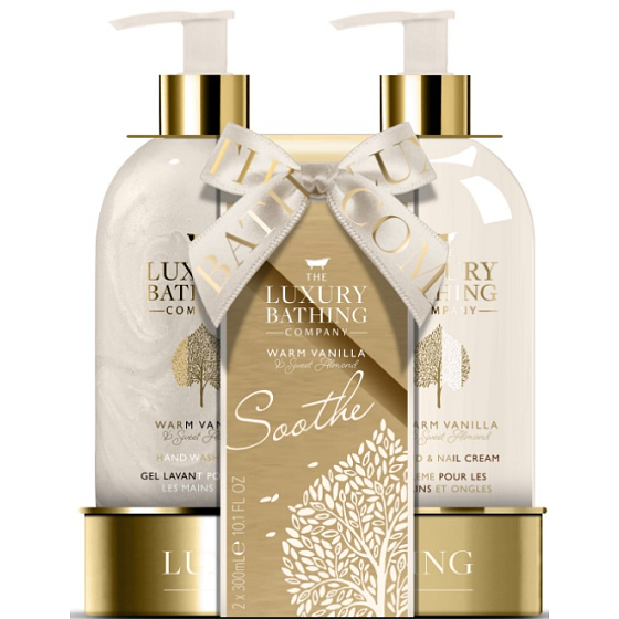 Grace Cole Warm Vanilla & Sweet Almond mýdlo na ruce 300 ml + krém na ruce a nehty 300 ml, kosmetická sada pro ženy