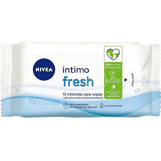 Nivea Intimo Fresh ubrousky pro intimní hygienu 15 kusů