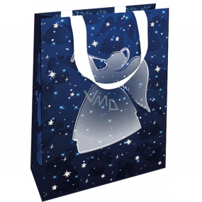 Nekupto Dárková papírová taška s ražbou 17,5 x 11 x 8 cm Vánoční anděl