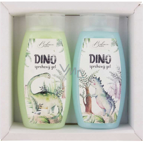 Bohemia Gifts Kids Dino sprchový gel modrý 250 ml + sprchový gel zelený 250 ml, kosmetická sada pro děti