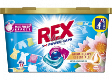 Rex 3 + 1 Power Caps Aromatherapy Lotus & Almond Oil kapsle na praní na bílé i barevné prádlo 13 dávek