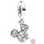 Charm Sterlingové stříbro 925 Disney Třpytivá silueta hlavy Mickey Mouse zirkony bílé, přívěsek na náramek