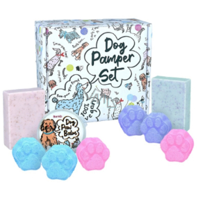 Bomb Cosmetics Rozmazlovací sada tablety na tlapky 6 x 30 g + šampon 2 x 95 g + balzám 30 g, dárková sada pro psy