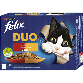 Felix Fantastic DUO kapsičky pro kočky, výběr v želé 12× 85 g Felix Fantastic DUO kapsičky pro kočky, výběr v želé 12× 85 g