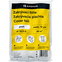 Spokar zakrývací fólie na malování, 12 µ, 50 m², 4 × 12,5 m