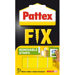 PATTEX Fix oboustranné lepící proužky, 20×40 mm, nosnost až 2 kg, 10 ks