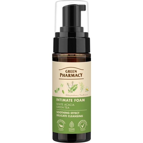 Green Pharmacy Pěna na intimní hygienu s akácií a čajem, 150 ml