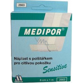 Medipor Sensitive náplast s polštářkem 8 cm x 1 m rychloobvaz