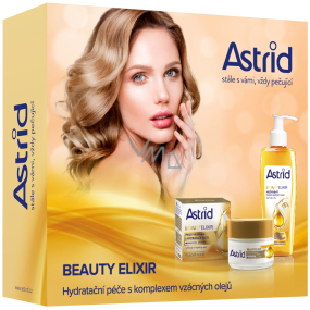 Astrid + čBeauty Elixir denní krém proti vráskám 50 ml + čisticí pleťový olej 145 ml, kosmetická sada