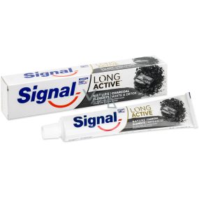 Signal Long Active Naturals Elements Charcoal White & Detox zubní pasta s aktivním uhlím 75 ml