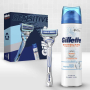Gillette Skinguard holící strojek 1 kus + Skinguard Sensitive gel na holení 200 ml, kosmetická sada pro muže