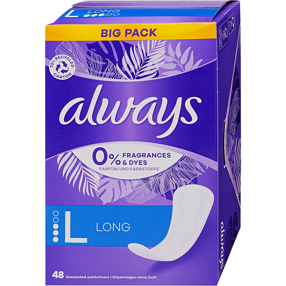 Always Daily Protect Long bez parfemace slipové intimní vložky 48 kusů
