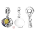 Charm Sterlingové stříbro 925 Tim Burton, Noční můra před Vánoci, Jack Skellington, 2v1 přívěsek na náramek Vánoce