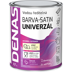 DENAS UNIVERZÁL-SATIN vrchní barva na dřevo, kov a beton, 0120 antracit, 0,7 kg DENAS UNIVERZÁL-SATIN vrchní barva na dřevo, kov a beton, 0120 antracit, 0,7 kg