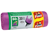 Fino Color Sáčky do odpadkového koše s uchy fialový, 13 µm, 60 litrů, 59 x 72 cm, 20 kusů