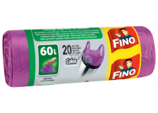 Fino Color Sáčky do odpadkového koše s uchy fialový, 13 µm, 60 litrů, 59 x 72 cm, 20 kusů