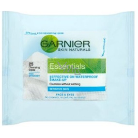 Garnier Skin Naturals Essentials odličovací ubrousky se zklidňujícím rostlinným výtažky 25 kusů