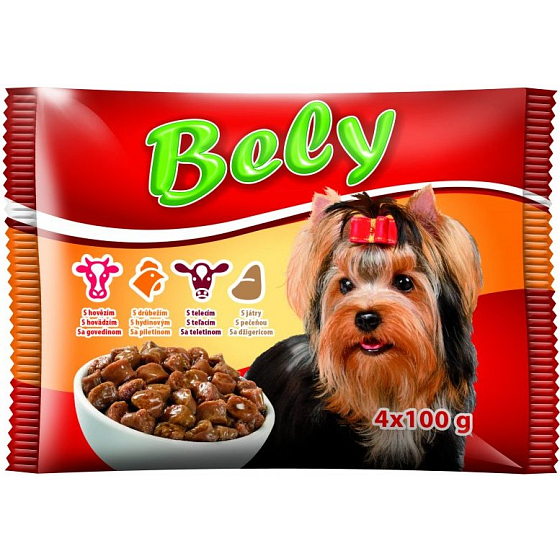 Akinu Bely kapsičky kompletní krmivo pro dospělé psy 4 x 100 g