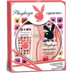 Playboy Generation for Her parfémovaný deodorant sklo pro ženy 75 ml + sprchový gel 250 ml, dárková sada