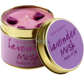 Bomb Cosmetics Levandulová - Lavender Musk Vonná přírodní, ručně vyrobena svíčka v plechové dóze hoří až 35 hodin