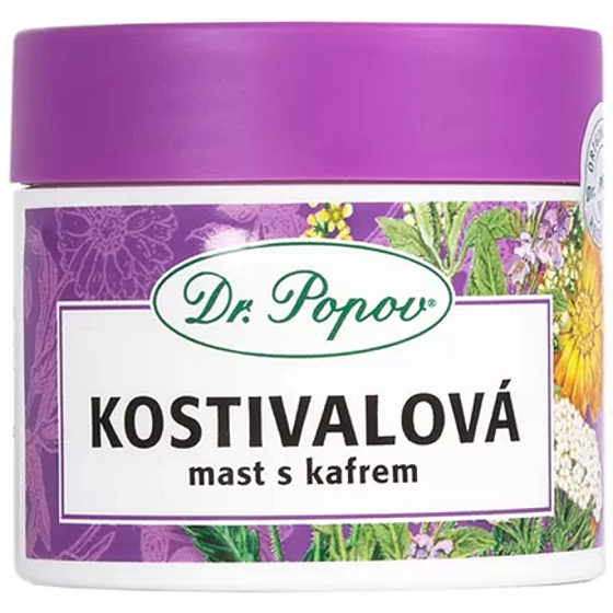 Dr. Popov Kostivalová mast s kafrem k masáži ztuhlého pohybového aparátu 50 ml