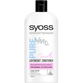 Syoss Pure Smooth výživa a uhlazení vln, lehký balzám pro normální až hrubé vlasy 500 ml