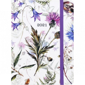 Albi Diář 2021 denní Bílý květy 17 x 12,6 x 2,4 cm