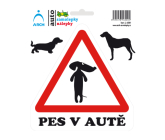 Arch Autosamolepka Pes v autě - stojící 2009 15 x 17,5 cm