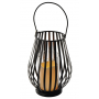 Lampa kovová se svíčkou LED teplá bílá + časovač 25 x 18 cm