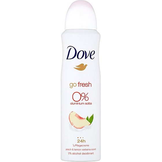 Dove Go Fresh Peach & Lemon Verbena Scent deodorant sprej pro ženy bez hliníkových solí 150 ml