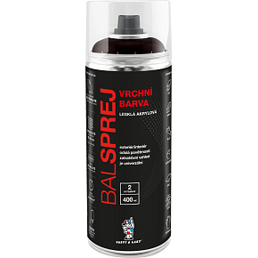 BALSPREJ vrchní univerzální akrylová barva ve spreji, RAL 8017 hnědá čokoládová, 400 ml