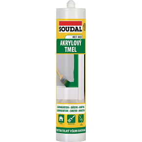 Soudal akrylový těsnící tmel, přetíratelný, bílý, 300 ml Soudal akrylový těsnící tmel, přetíratelný, bílý, 300 ml