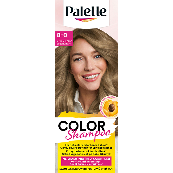 Palette Color Shampoo barva na vlasy 8-0 Středně plavá, 50 ml