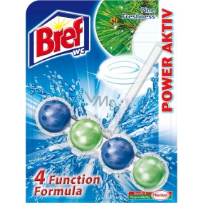 Bref Power Aktiv 4 Formula Borovice Freshness WC blok pro hygienickou čistotu a svěžest Vaší toalety, zbarvuje vodu 51 g